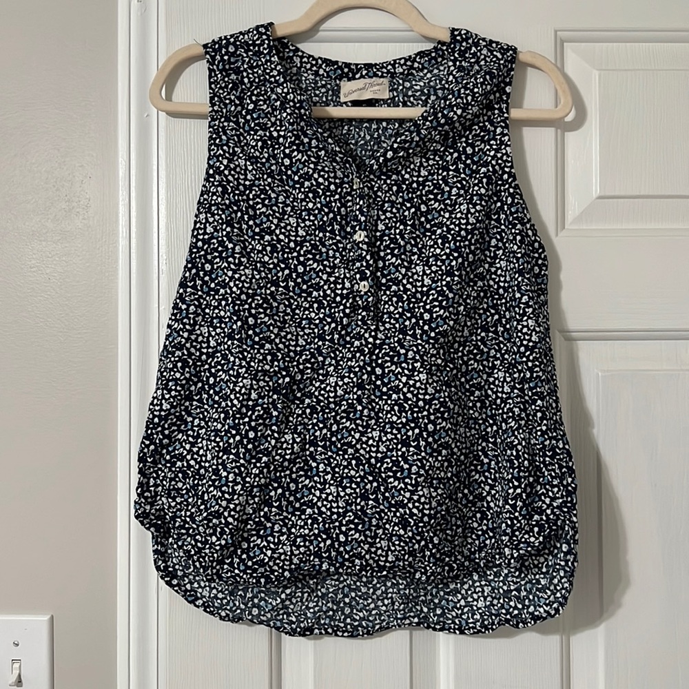 Blue tank top blouse
